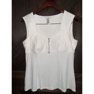 CACHE Sexy QUALITY Corset Style Zip‎ Dress Top Women's Sz Large Cotton